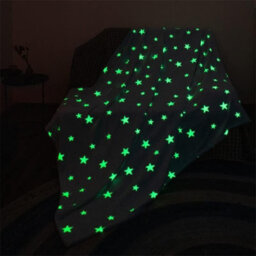 Xample Glow In The Dark Flannel Throw Blanket Super Soft Plush Fleece With Stars Cozy, Warm & Luminous Gift For Kids & Adults (Grey) - thumbnail 2
