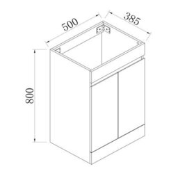 AVER-GROWTH Freestanding Bathroom Vanity Unit High Gloss White Flat Pack Bathroom Cabinets Only 500(W)X385X(D)X800(H)mm With 2 Doors - thumbnail 7
