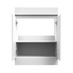AVER-GROWTH Freestanding Bathroom Vanity Unit High Gloss White Flat Pack Bathroom Cabinets Only 500(W)X385X(D)X800(H)mm With 2 Doors - thumbnail 3