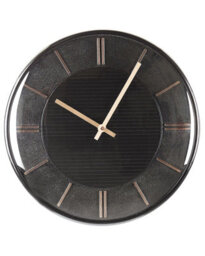 Wyld And Coco 34 Cm Numbers-Free Design Wall Clock Black - Contemporary Round Gloss Finish - thumbnail 1