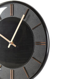 Wyld And Coco 34 Cm Numbers-Free Design Wall Clock Black - Contemporary Round Gloss Finish - thumbnail 4