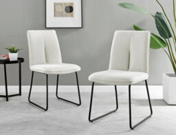 Furniturebox Uk Carson White Marble Effect Dining Table & 4 Cream Halle Chairs - thumbnail 9