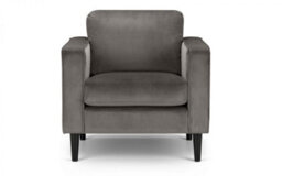 iLikeStores Grey Velvet Armchair With Black Legs - thumbnail 2
