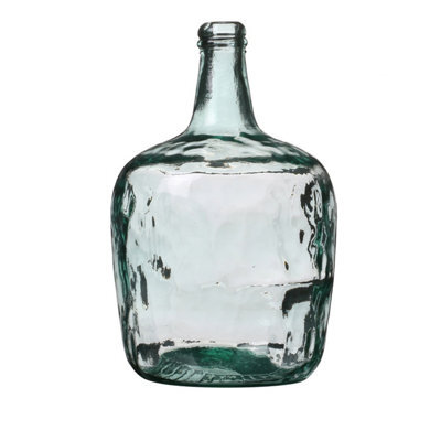 Decorative Vase Blue Recycled Glass 36Cm Retro Vase Flower Stem Twigs Bud Neck