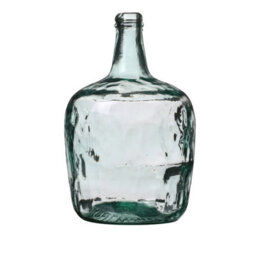 Decorative Vase Blue Recycled Glass 36Cm Retro Vase Flower Stem Twigs Bud Neck