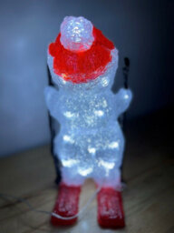 Snowtime 29Cm Skiing Snowman Christmas Decoration With 30 Ice White Leds With A 5M Cable - thumbnail 2