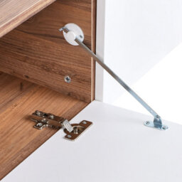 Wyld And Coco White And Brown Wall-Mounted Tv Stand For Tvs Up To 55 Inches With 2 Hidden Cabinets - thumbnail 7