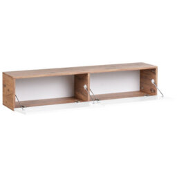 Wyld And Coco White And Brown Wall-Mounted Tv Stand For Tvs Up To 55 Inches With 2 Hidden Cabinets - thumbnail 5