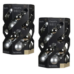 Decoris 2 X 30 Silver Christmas Tree Baubles - thumbnail 6