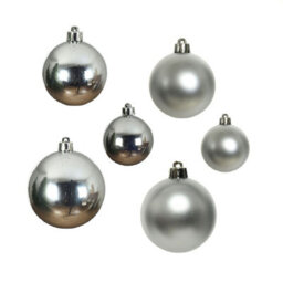 Decoris 2 X 30 Silver Christmas Tree Baubles - thumbnail 5