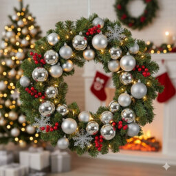 Decoris 2 X 30 Silver Christmas Tree Baubles - thumbnail 3