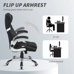Vinsetto Fabric Office Desk Chair W/ Adjustable Height Tilt Function Black - thumbnail 7