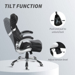 Vinsetto Fabric Office Desk Chair W/ Adjustable Height Tilt Function Black - thumbnail 5
