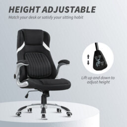 Vinsetto Fabric Office Desk Chair W/ Adjustable Height Tilt Function Black - thumbnail 4