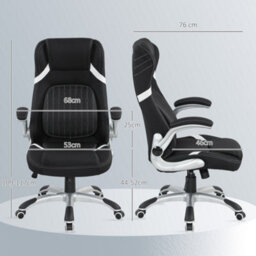 Vinsetto Fabric Office Desk Chair W/ Adjustable Height Tilt Function Black - thumbnail 3