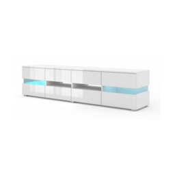 Arte Viper Tv Cabinet 186Cm White - Sleek Modern Media Unit With Six Doors, Led Lighting, And Plenty Of Storage For Living Rooms - thumbnail 2