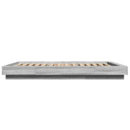 Berkfield Bed Frame With Led Lights Without Mattress Grey Sonoma 120X200Cm - thumbnail 6