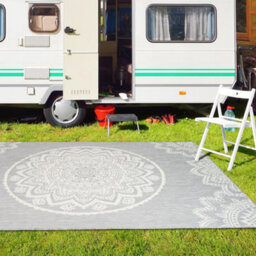 Homeart Outdoor Indoor Rug, Easy Clean, Uv Weather Resistant Rug For Patio, Gardenmandala Grey, Cream,160X230Cm - thumbnail 3
