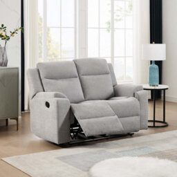 More4Homes Orka 2 Seater Fabric Manual Recliner Sofa Grey - thumbnail 1