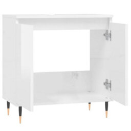 Berkfield Bathroom Cabinet High Gloss White 58X33X60 Cm Engineered Wood - thumbnail 5