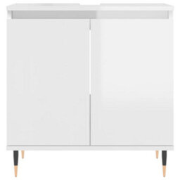 Berkfield Bathroom Cabinet High Gloss White 58X33X60 Cm Engineered Wood - thumbnail 4