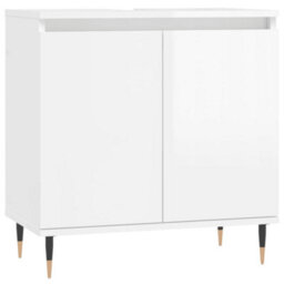 Berkfield Bathroom Cabinet High Gloss White 58X33X60 Cm Engineered Wood - thumbnail 2