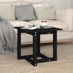 Berkfield Coffee Table Black 50X50X45 Cm Solid Wood Pine - thumbnail 4