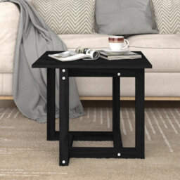 Berkfield Coffee Table Black 50X50X45 Cm Solid Wood Pine