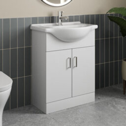 Affine 1150mm Toilet & Vanity Unit Basin Sink Combined Bathroom Furniture White Gloss - thumbnail 2