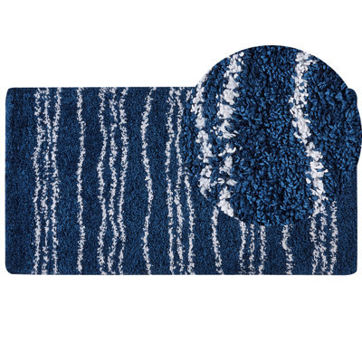 Beliani Shaggygy Rug Tashir Blue 80 X 150 Cm - image 1