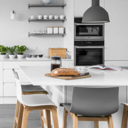 Atlantic High Drift Oak & Grey Bar Stool And Oak Legs