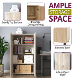 Hallowood Furniture Dudley Office Large Storage Cupboard - thumbnail 5