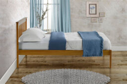 Save On Goods UK 4Ft6 Double Antique Pine Wood Bed Frame.wooden Shaker Style,low Footend Bedstead - thumbnail 3
