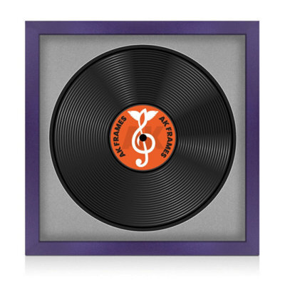 "16X16"" Purple Modern Vinyl Record Frame With Silver Mount For 12 Inch Lp Disc - Ak Frames" - image 1