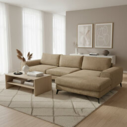 Abakus Direct Venice Chenille Corner Sofa In Brown Right Facing With Deep Seats And Extra-Wide Padded Arms - thumbnail 2