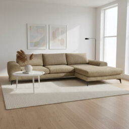 Abakus Direct Venice Chenille Corner Sofa In Brown Right Facing With Deep Seats And Extra-Wide Padded Arms - thumbnail 1
