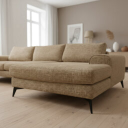 Abakus Direct Venice Chenille Corner Sofa In Brown Right Facing With Deep Seats And Extra-Wide Padded Arms - thumbnail 5