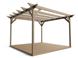 Arbor Garden Solutions Timber Pergola And Decking Complete Diy Kit, Orchid Design (3M X 3M, Rustic Brown Finish) - thumbnail 7