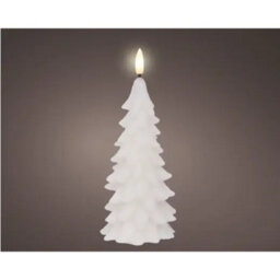 Kaemingk Led Wick Candle Wax Tree Steady Flame Indoor Decoration White  - D.8Cm H.19.5Cm - thumbnail 1
