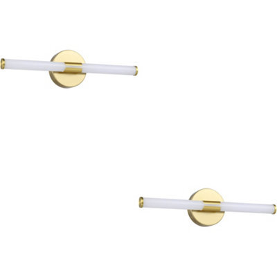 Loops 2 Pack Stylish 60Cm Led Brushed Brass Wall Light For Modern Bathroom Design - image 1