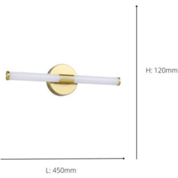 Loops 2 Pack Stylish 60Cm Led Brushed Brass Wall Light For Modern Bathroom Design - thumbnail 4