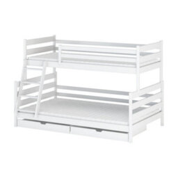 Arte Fami White Matt Wooden Bunk Bed With Drawers - Foam/bonnell Mattresses - 90 X 200 Cm & 120 X 200 Cm - thumbnail 5
