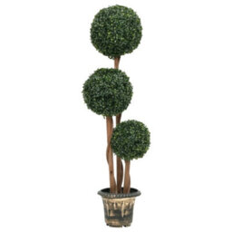 Walplus Artificial Boxwood Plant With Pot Ball Shaped Green 119 Cm - thumbnail 2