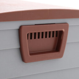 Living And Home 3.6 X 1.7 Ft Brown Waterproof Wooden Style Large Plastic Garden Storage Box With Wheels 290L - thumbnail 8