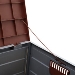Living And Home 3.6 X 1.7 Ft Brown Waterproof Wooden Style Large Plastic Garden Storage Box With Wheels 290L - thumbnail 7