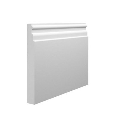 Skirting World Reeded 1 Mdf Skirting Board - 120mm X 25mm X 4200mm, Primed, No Rebate (Pack Of 4)