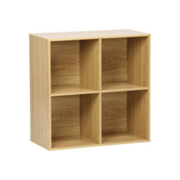 Sweeek - Shelf / Bookcase With Light Wood-Effect Finish 4 Compartments W 70 X D 35 X H 70 Cm    Kompo - thumbnail 2