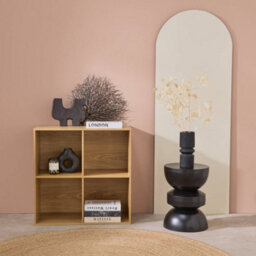 Sweeek - Shelf / Bookcase With Light Wood-Effect Finish 4 Compartments W 70 X D 35 X H 70 Cm    Kompo - thumbnail 3