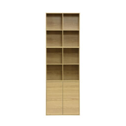 Sweeek - Shelf / Bookcase With Light Wood-Effect Finish 4 Compartments W 70 X D 35 X H 70 Cm    Kompo - thumbnail 9