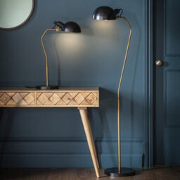 Luminosa Lighting Luminosa Largo Task Floor Lamp Satin Black, Aged Brass Paint - thumbnail 3